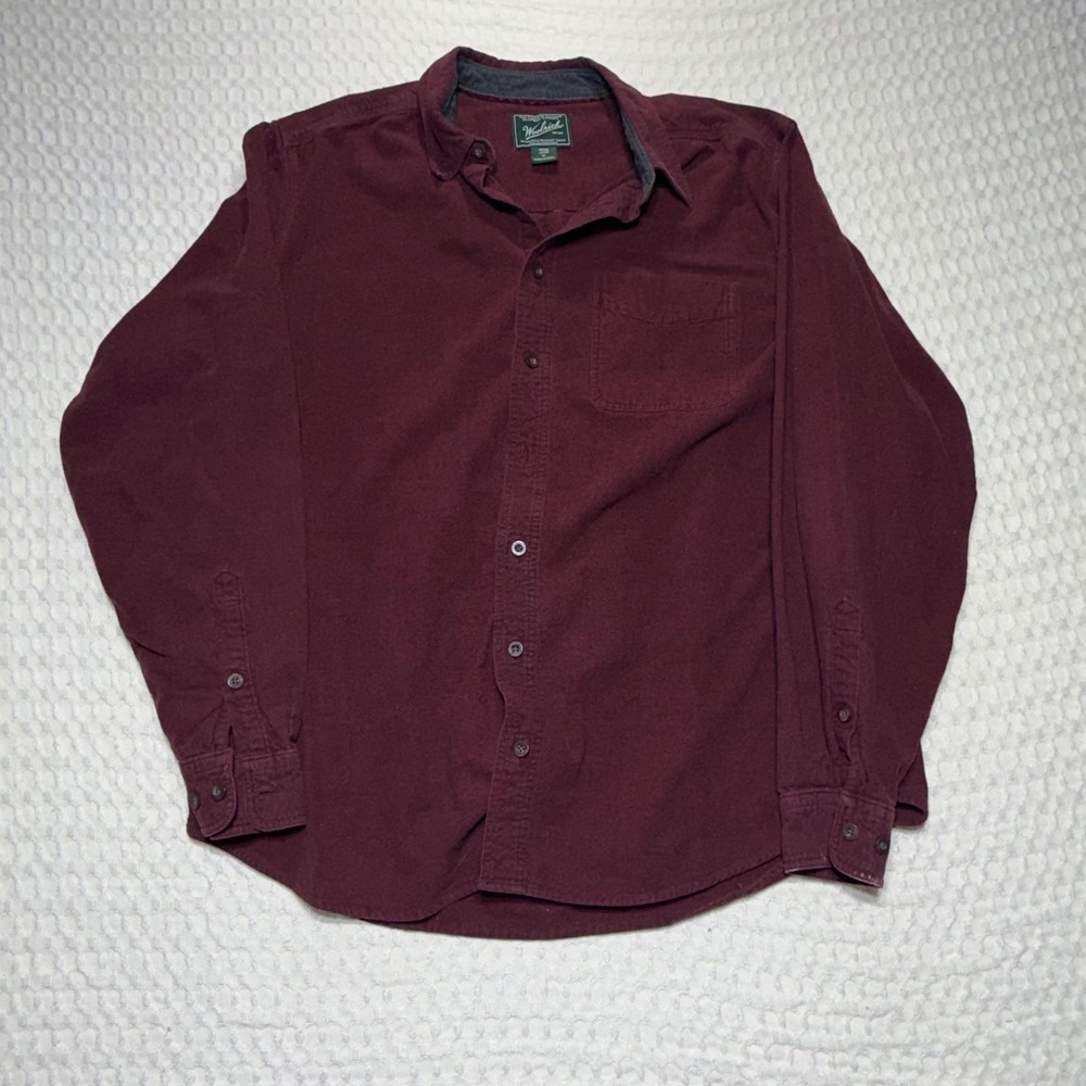 Woolrich Mens XL Long Outdoor Flannel‎ Shirt Heavyweight Red Cotton Button Down